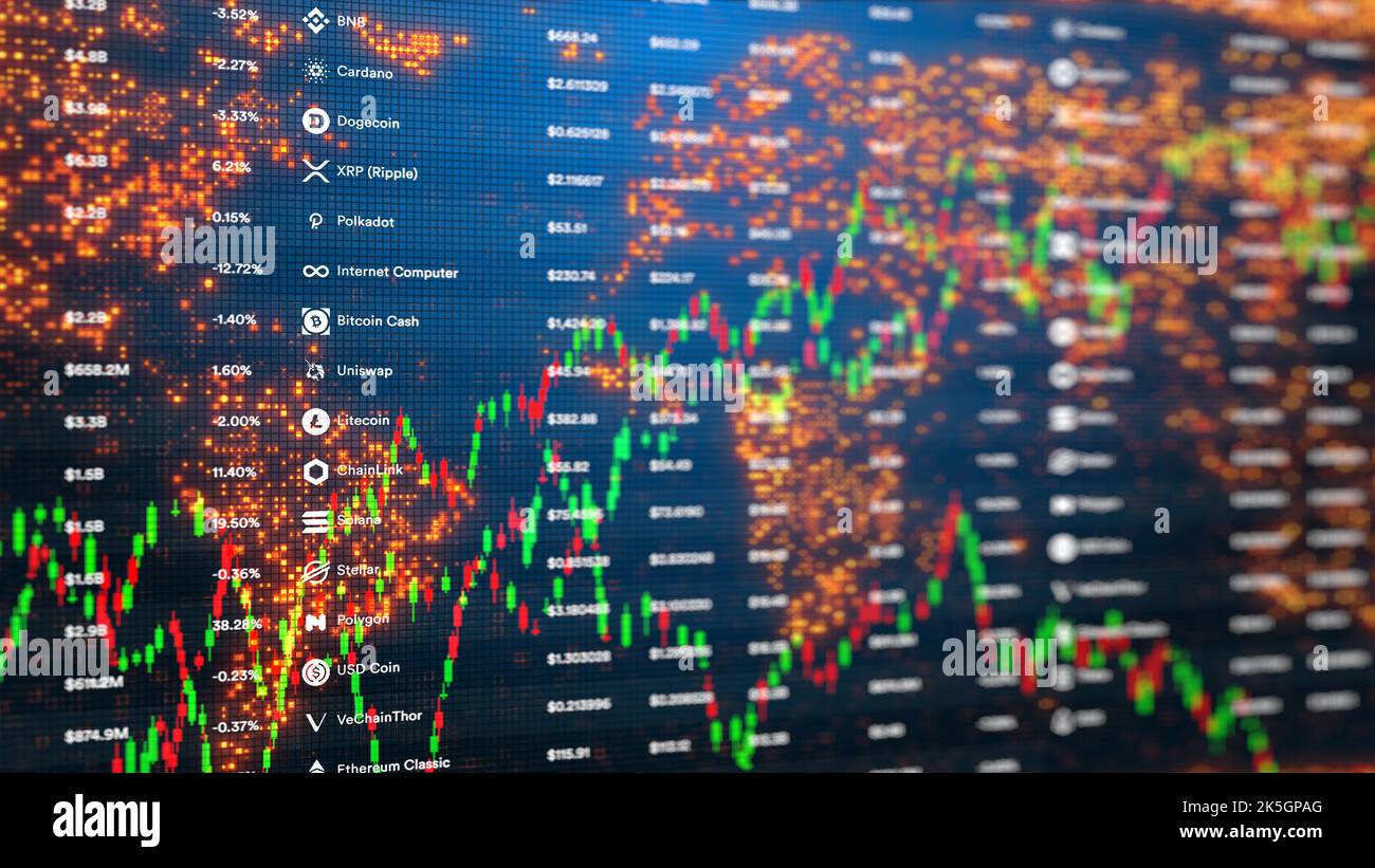 Cryptocurrency digital currency exchange, illustration Stock Photo Alamy