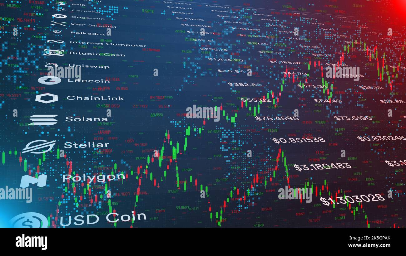 Cryptocurrency digital currency exchange, illustration Stock Photo Alamy