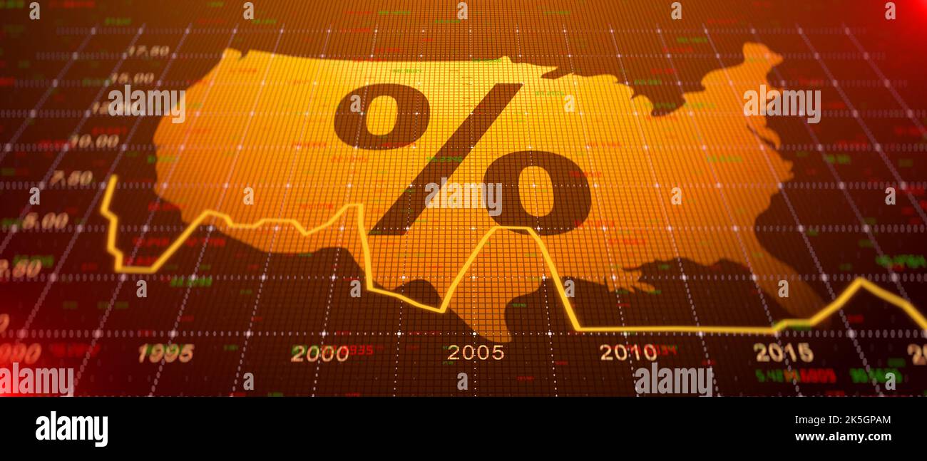 USA interest rates chart, illustration Stock Photo Alamy