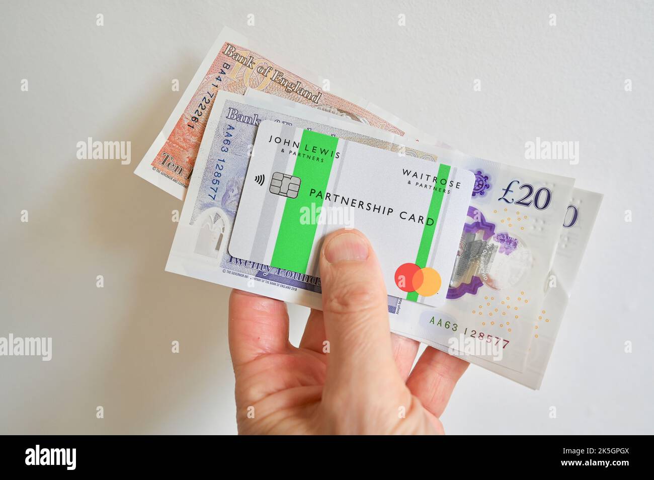 John Lewis Partnership Card and Cash Stock Photo Alamy