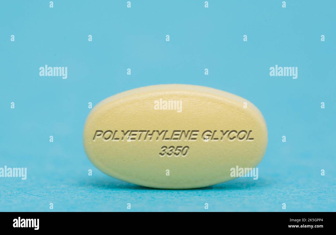 Polyethylene glycol 3350 pill, conceptual image. Stock Photo