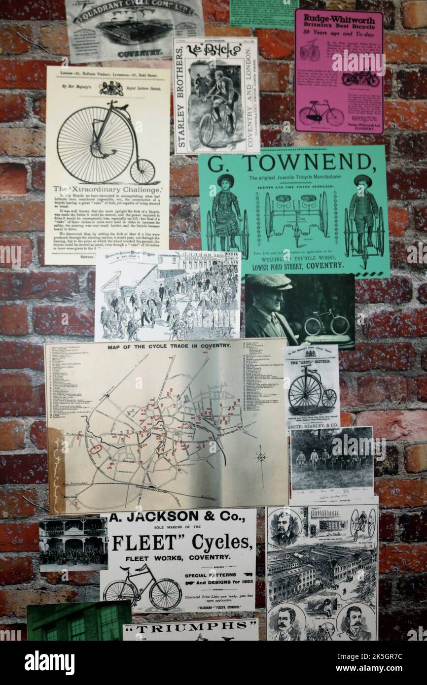 Paper Ephemera of Vintage Bicycles Stock Photo