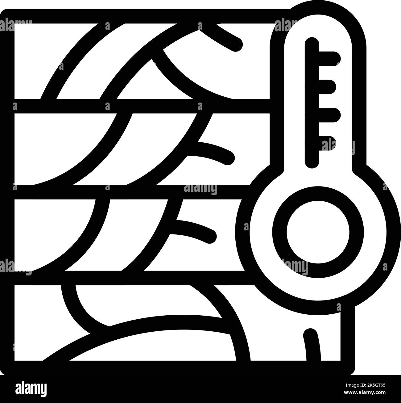 Floor temperature icon outline vector. Wood interior. Texture wall