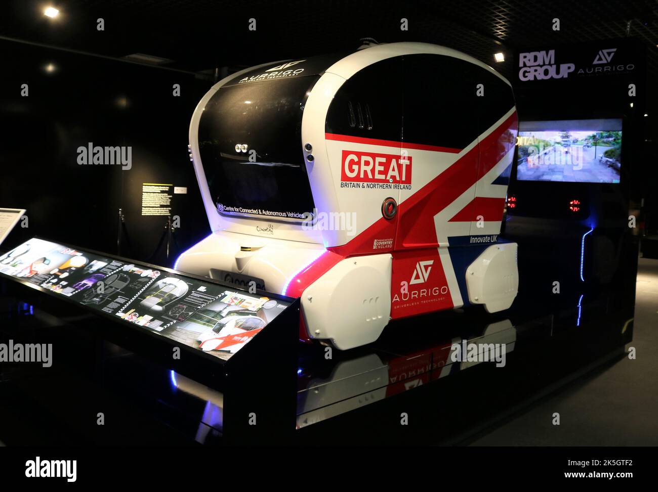 Aurrigo Driverless Technology - Podzero - Future Technology Stock Photo