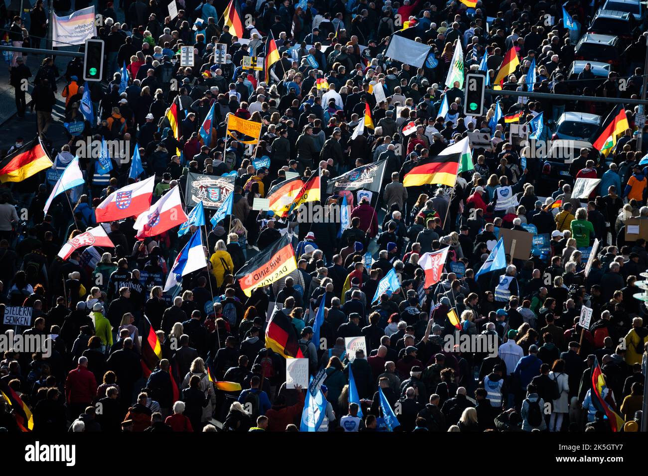 Berlin, Germany. 08th Oct, 2022. at an AfD demonstration under the ...