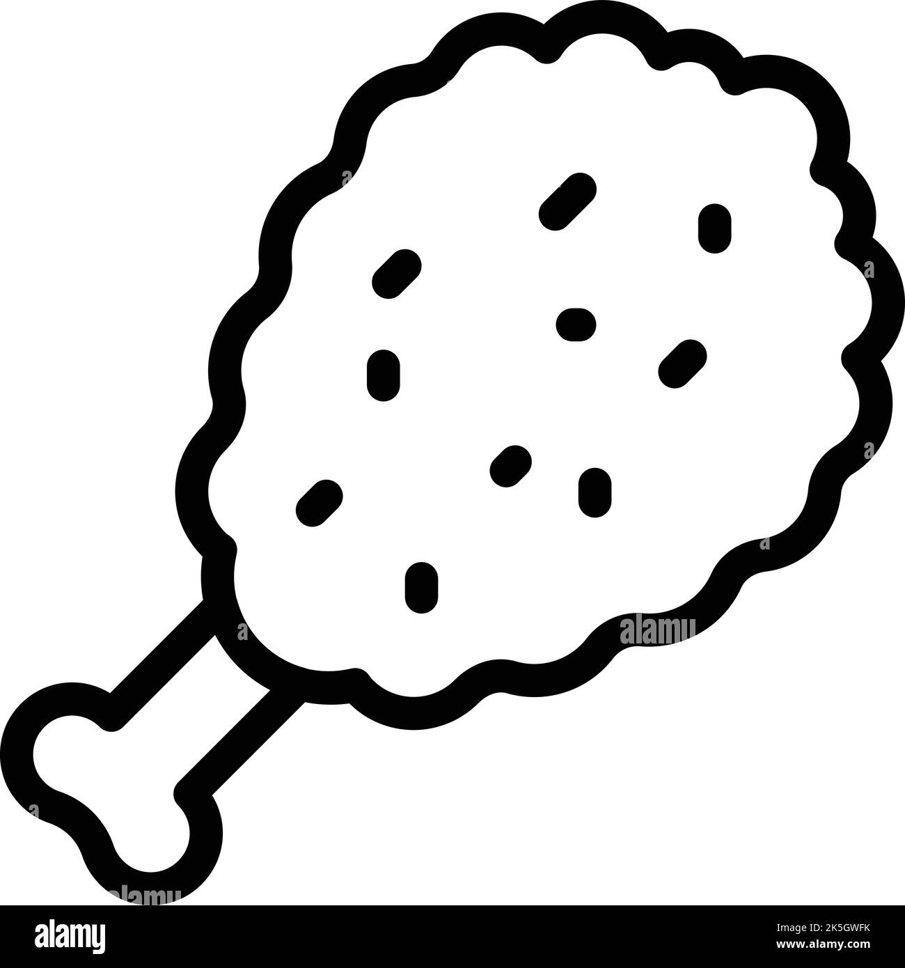 Chicken meat icon outline vector. Nugget food. Fast food Stock Vector