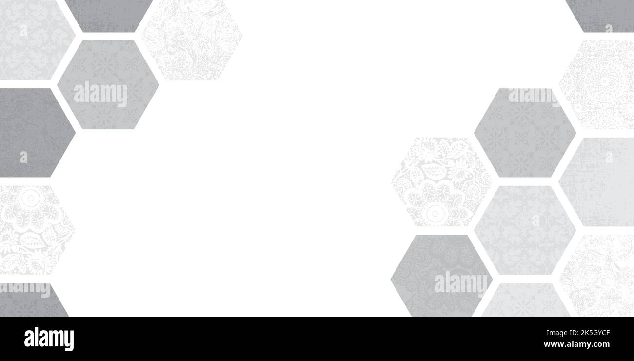 An abstract hexagonal background design, in a cut paper style with textures Stock Vector