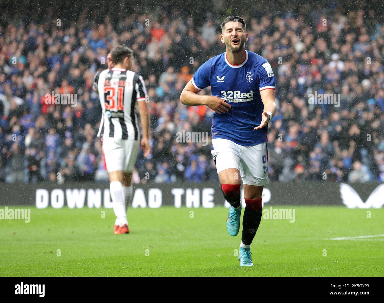 Rangers' Antonio-Mirko Colak (right) celebrates scoring their side's ...