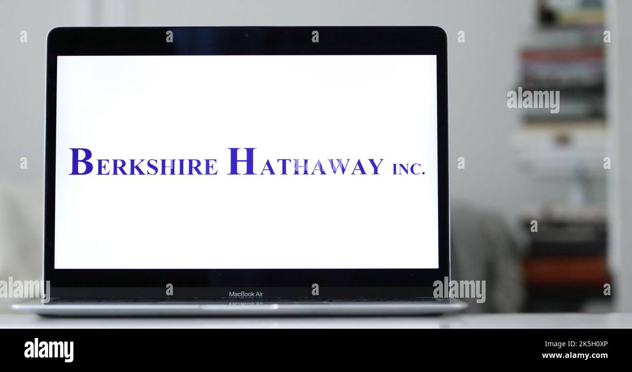 The logo of Berkshire Hathaway, an American multinational conglomerate with headquarters in
