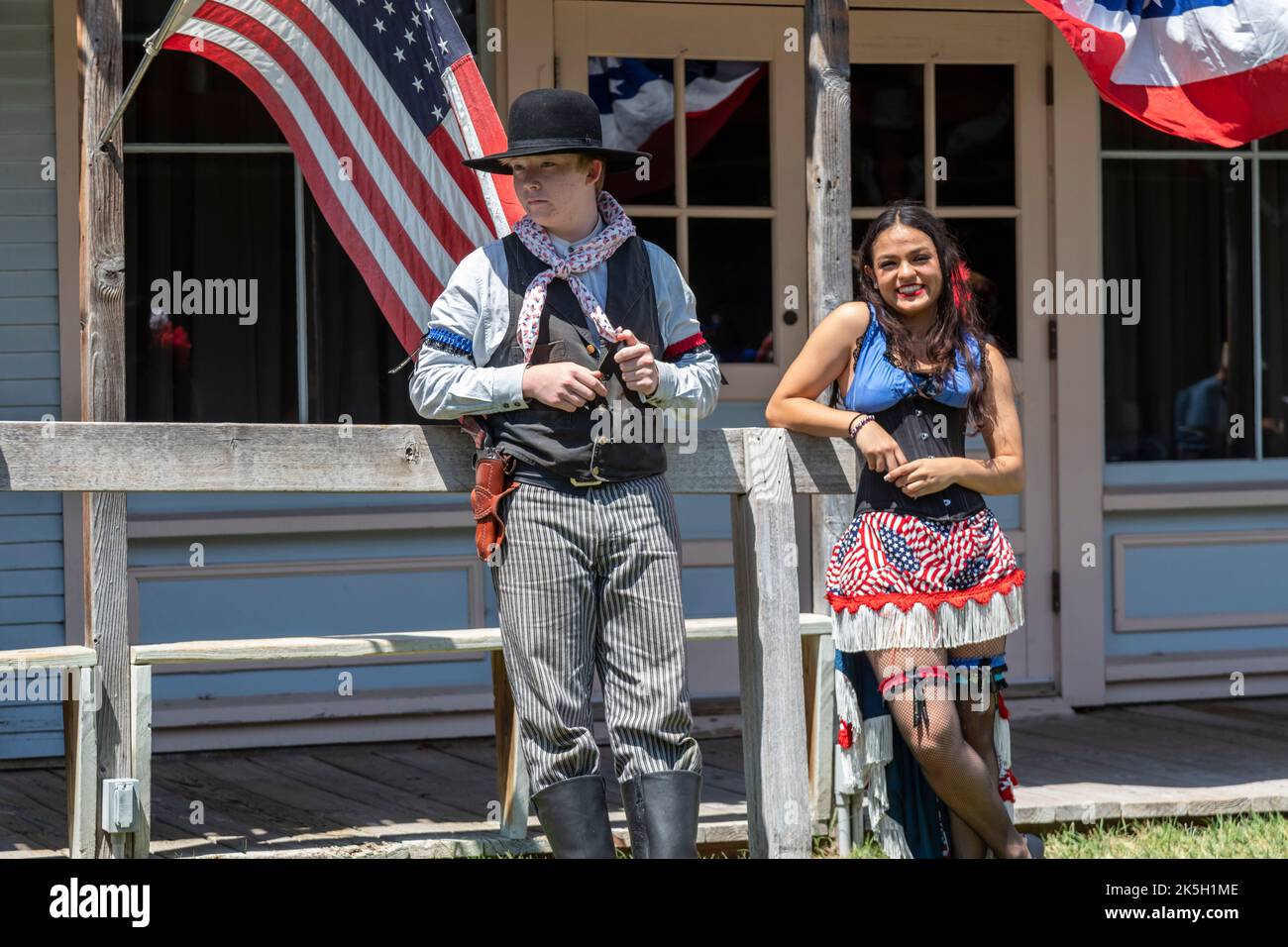 Dodge City, Kansas - Actors at the Boot Hill Museum. The museum preserves the history and culture of the old west. Located on the site of the city's o Stock Photo
