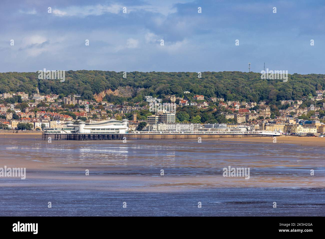 The Grand Pier at Weston-Super-Mare from Brean Down, North Somerset, England Stock Photo