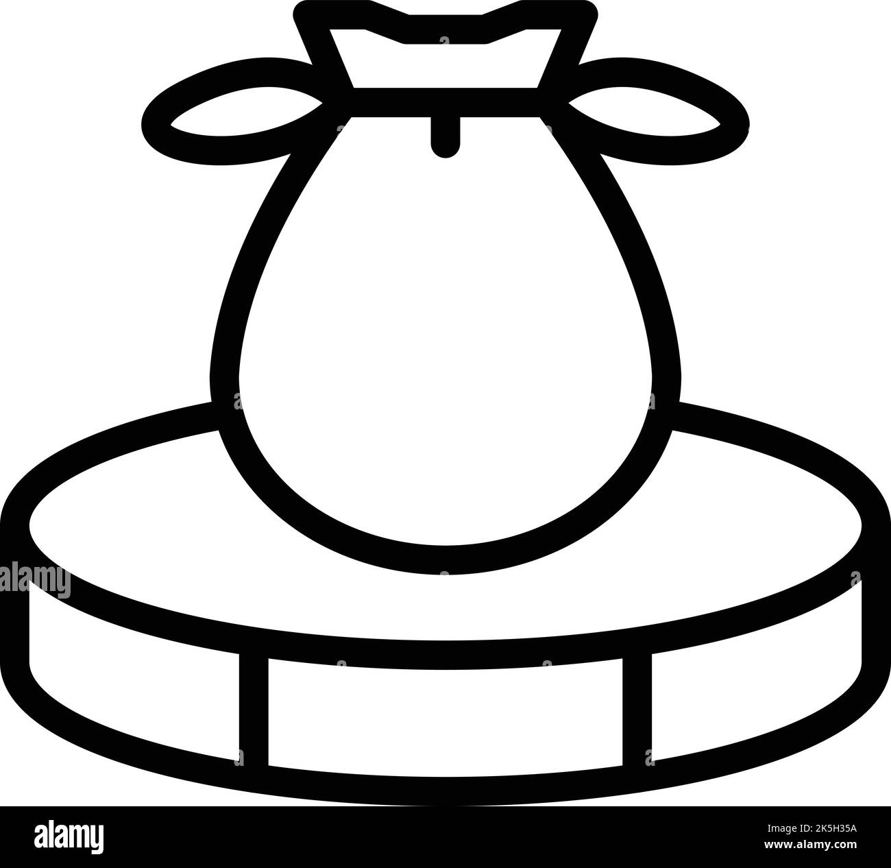 Loan money bag icon outline vector. Cost business. House give Stock ...