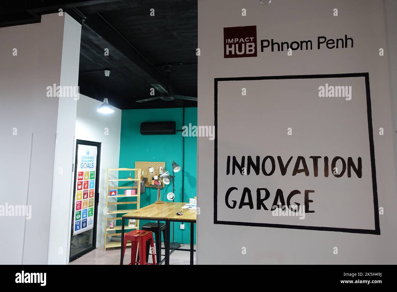 Impact hub, a start-up incubator in Cambodia Stock Photo
