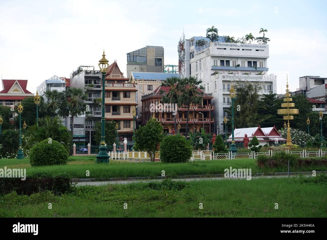 A park in Phnom Pehn city center Stock Photo