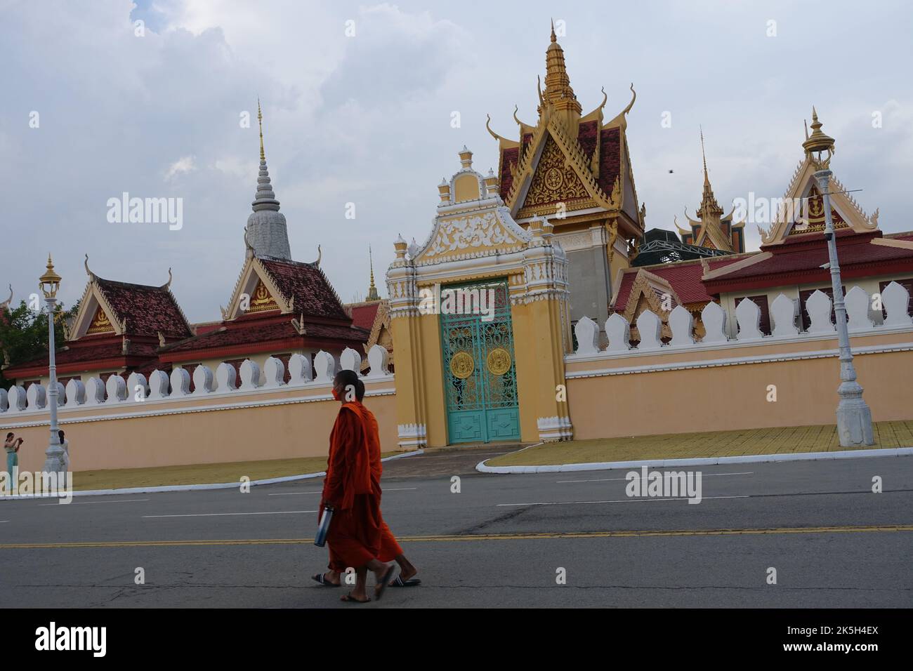 The palace of King Norodom Sihamoni in the center of Phnom Penh Stock Photo
