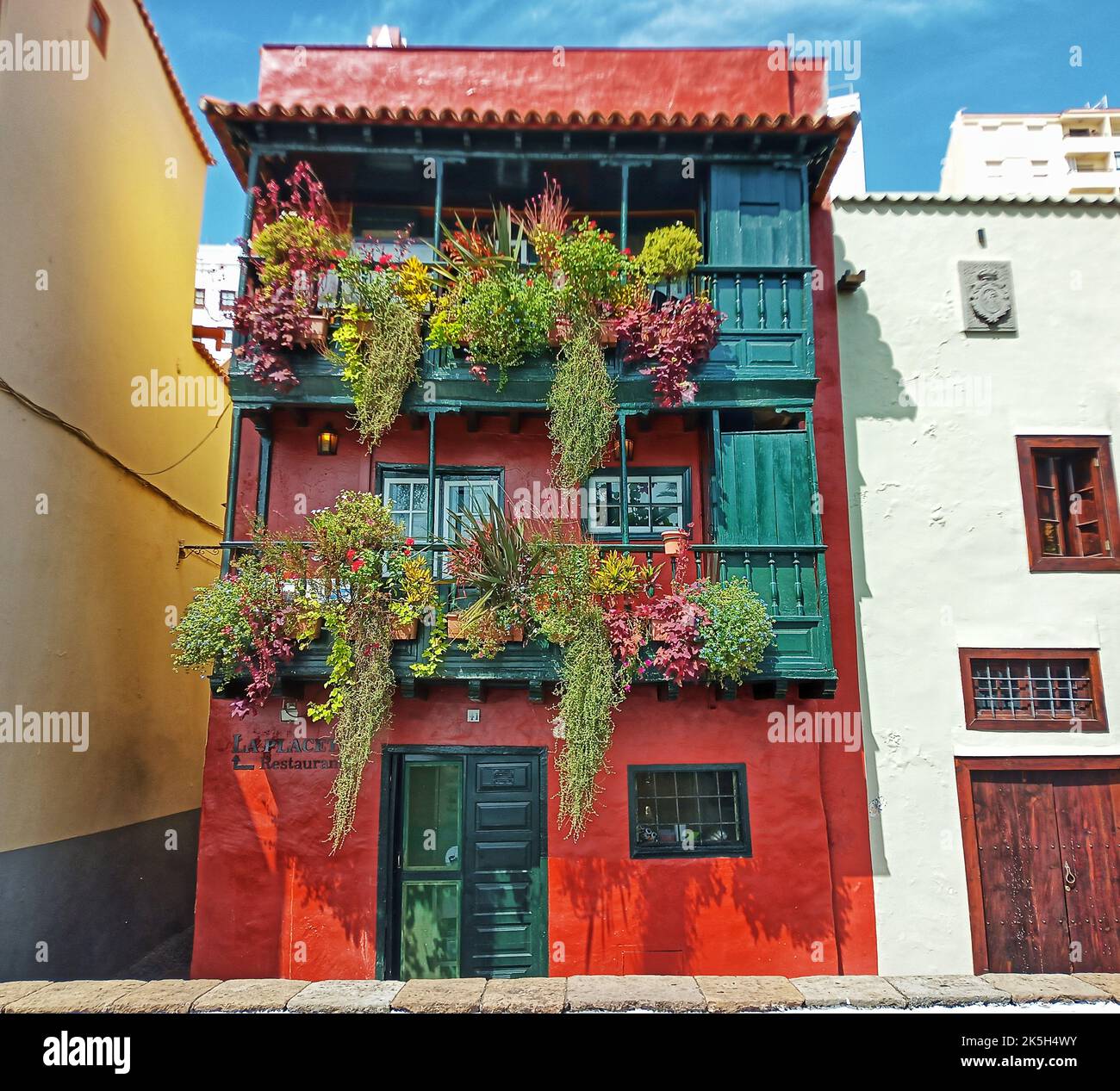 Colouful Old homes houses in santa cruz de la palma spain,las palma,la