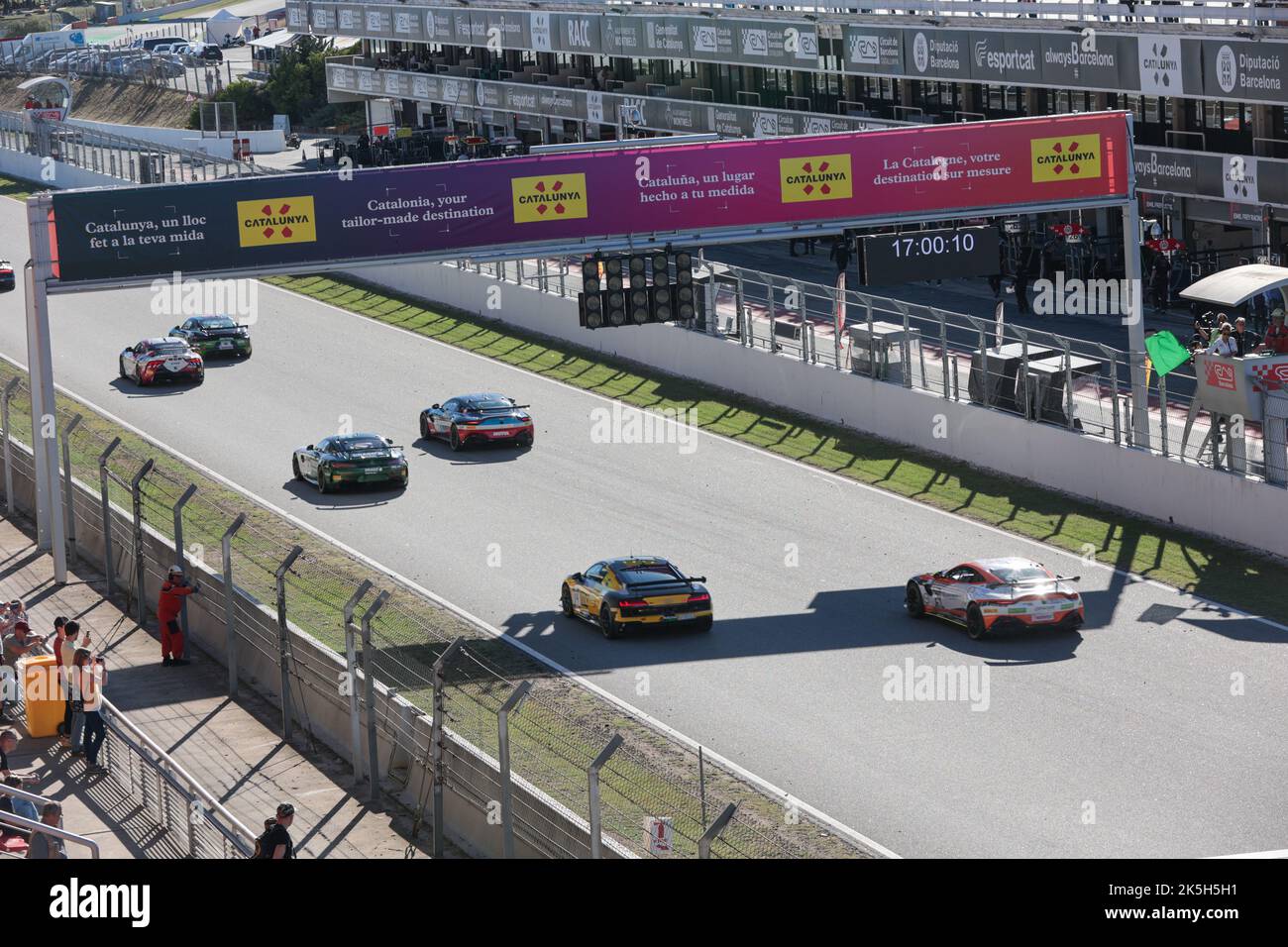 1 October 2022 - GT4 European Series start grid at Festival of Speed, Festival de Velocidad, at Circuit of Catalonia in Barcelona, Montmelo, Spain Stock Photo