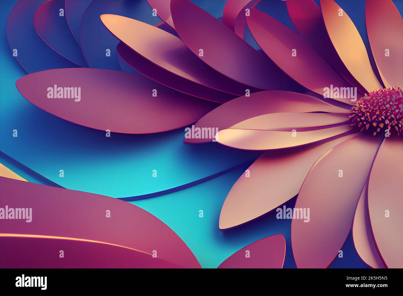 Abstract flower background, multicolored. 3D render. Stock Photo
