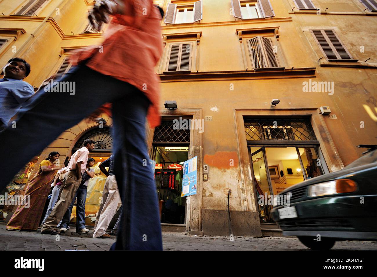 Indian people in a street of Rome, Lazio, Italy Stock Photo