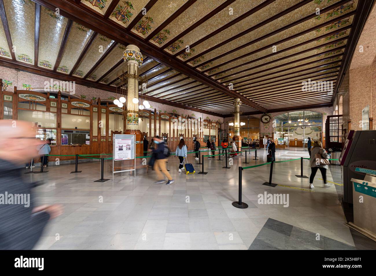 Ticket hall at Estació Nord train station in central Valencia Stock Photo