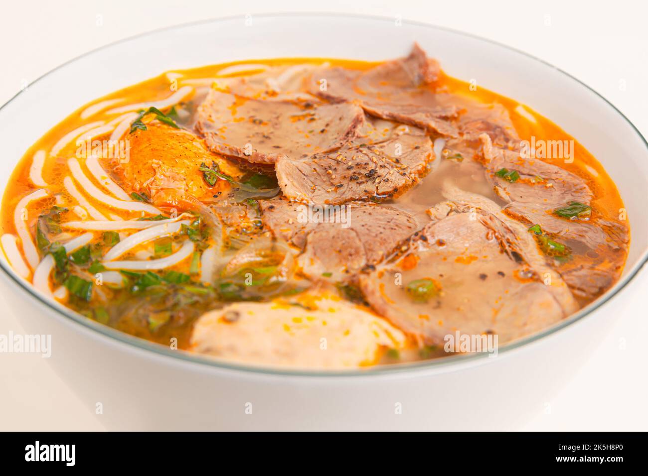 Bun Bo Hue, Vietnamese spicy beef rice noodle soup, Vietnamese food