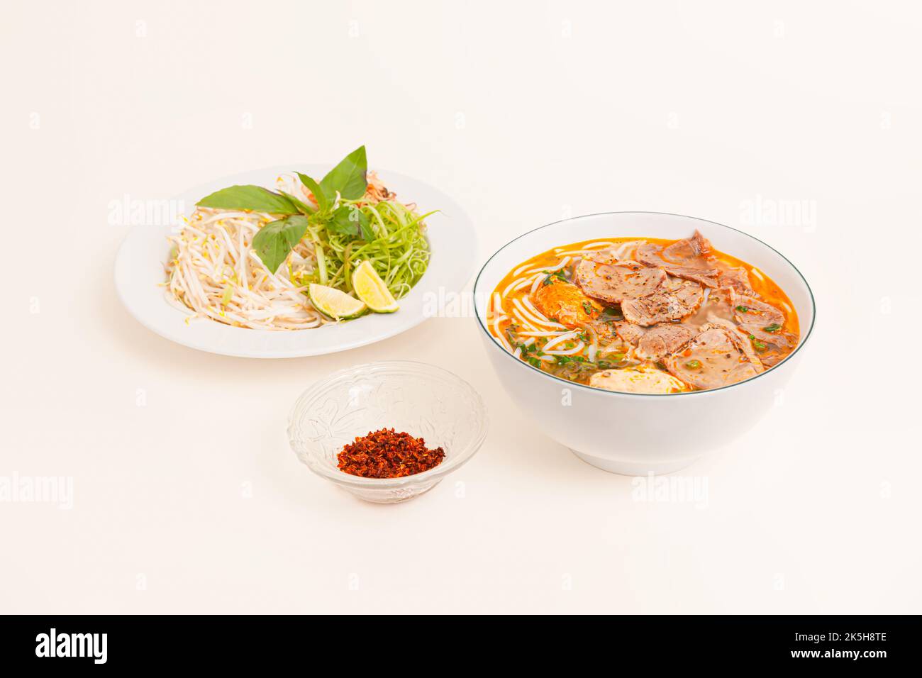 Bun Bo Hue, Vietnamese spicy beef rice noodle soup, Vietnamese food