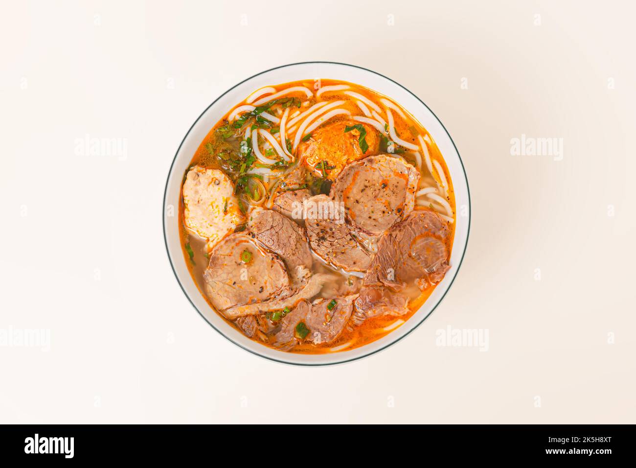 Bun Bo Hue, Vietnamese spicy beef rice noodle soup, Vietnamese food