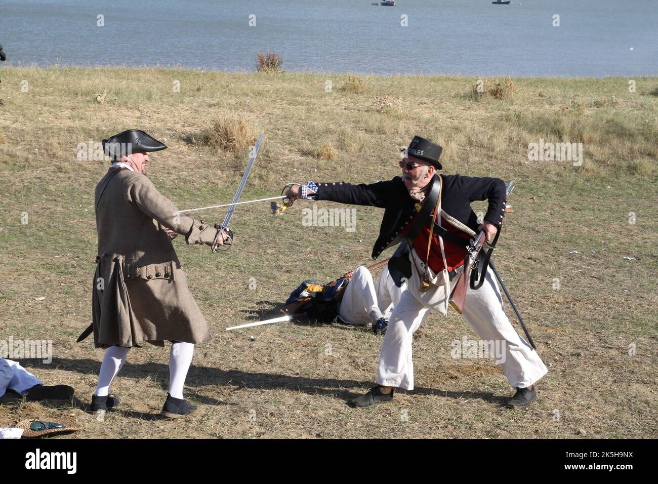 Harwich, UK. 08th Oct 2022. The 17th Harwich International Shanty Festival is taking place this weekend. The festival celebrates Harwich's maritime past with performers coming from overseas to attend. The festival also features reenactments of battles and skirmishes on the beach. Credit: Eastern Views/Alamy Live News Stock Photo
