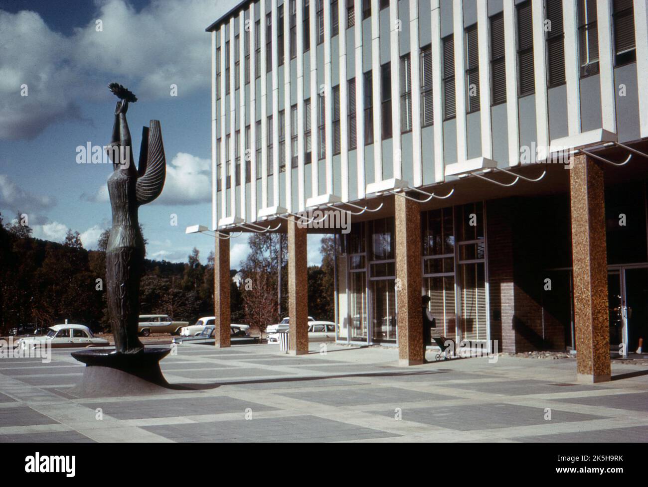 Canberra, Australia. Early1960s. The ‘Ethos’ statue standing outside