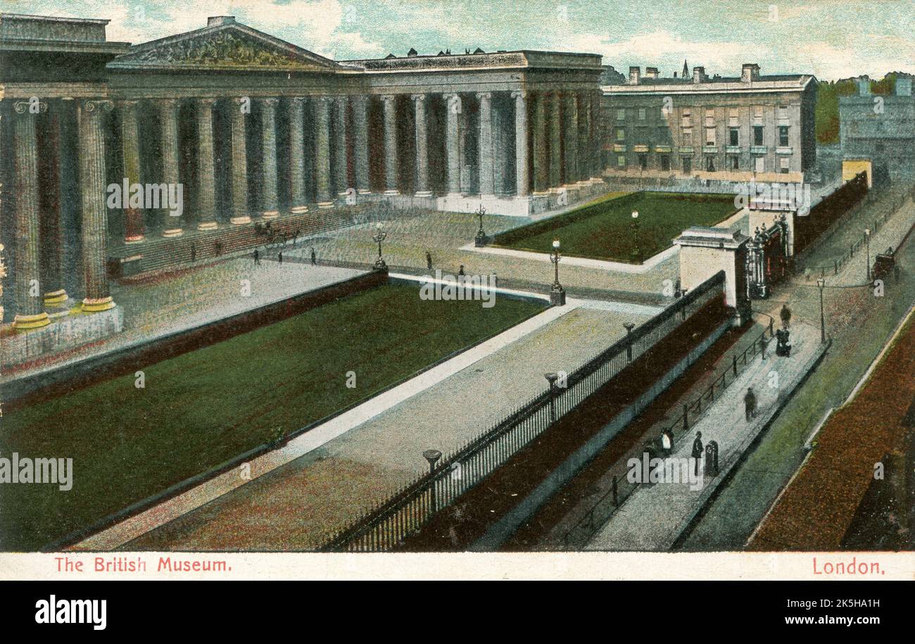 An Antique postcard depicting The British Museum, London. circa. 1908 ...