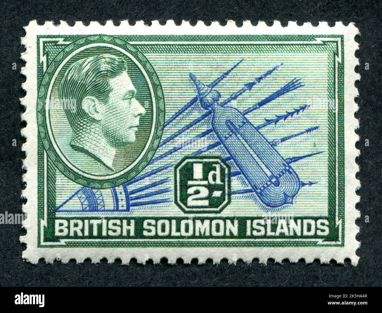 19391951 issue 1/2d British Solomon Islands postage stamp featuring