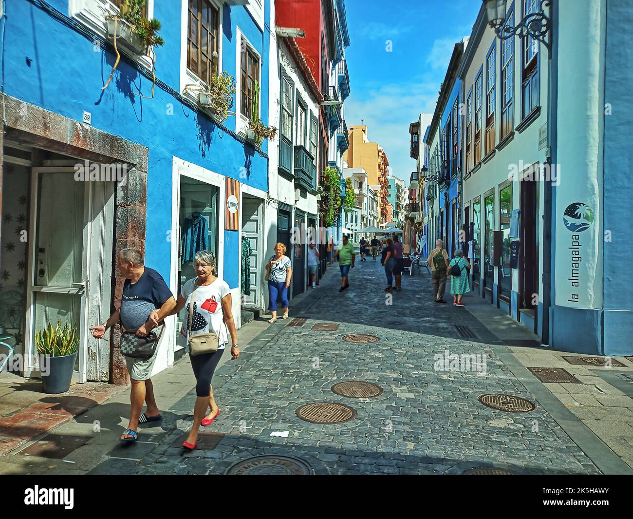 Colouful Old homes houses in santa cruz de la palma spain,las palma,la