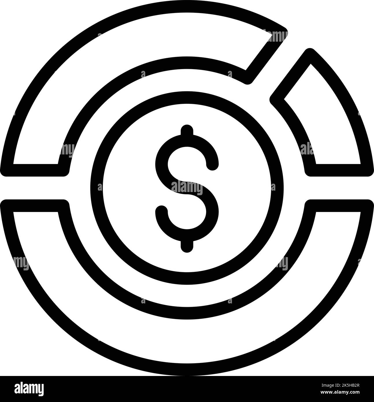 Loan scheme icon outline vector. Credit cost. Cash budget Stock Vector