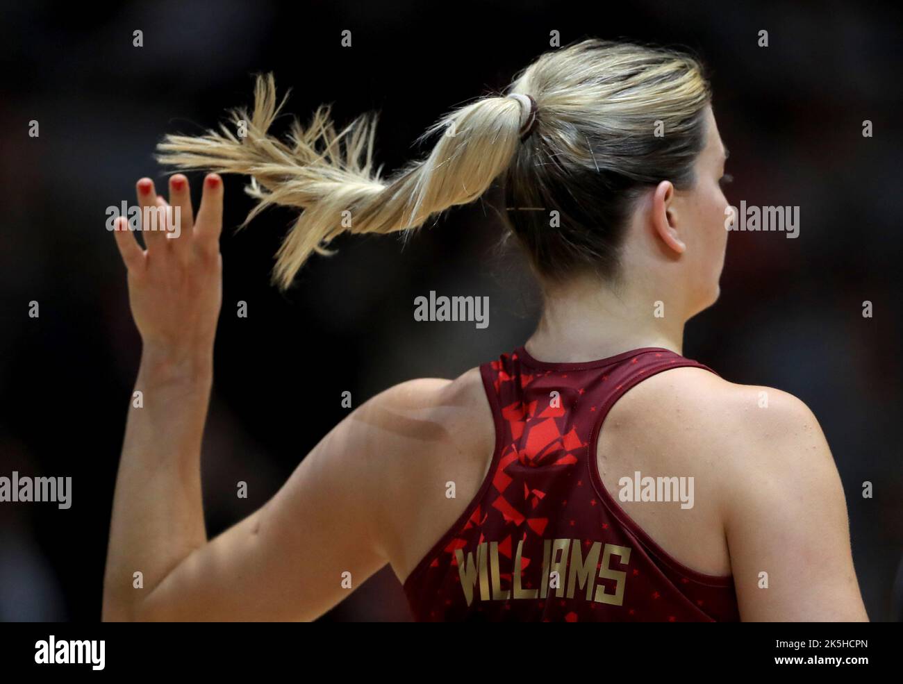 England’s Francesca Williams during the Vitality netball at the Copper Box Arena, London. Picture date: Saturday October 8, 2022. Stock Photo