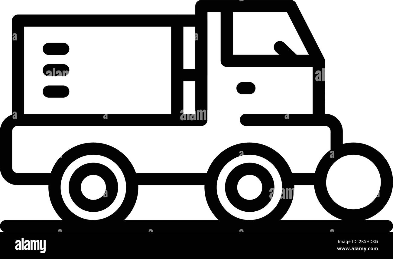 Side street sweeper icon outline vector. Road truck. Cleaner machine ...