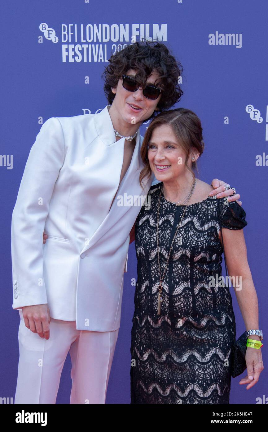 Timothee Chalamet and his mother Nicole Flender attending the Bones And