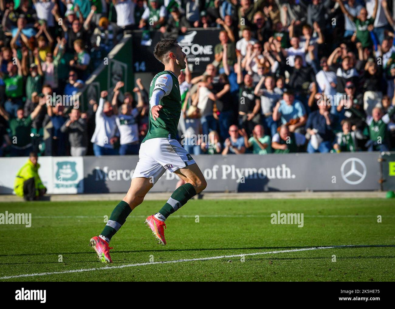GOAL 30 Plymouth Argyle forward Ryan Hardie (9) celebrates a goal