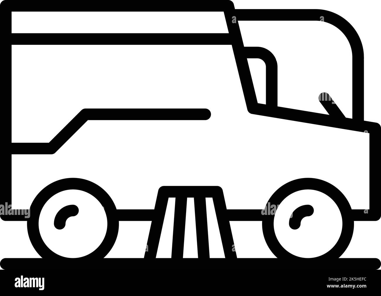 Bin sweeper icon outline vector. Street cleaning. Machine vehicle Stock