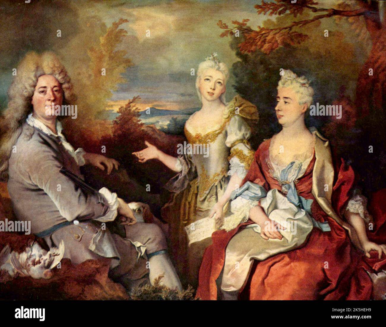 Self-portrait with family, Painting by Nicolas de Largillière Stock Photo
