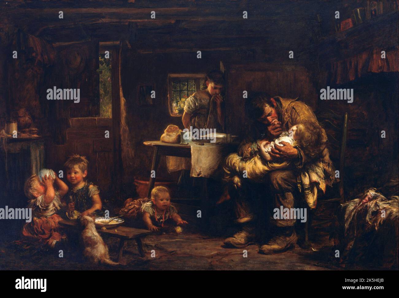 The Widower, 1875, Painting by Luke Fildes Stock Photo