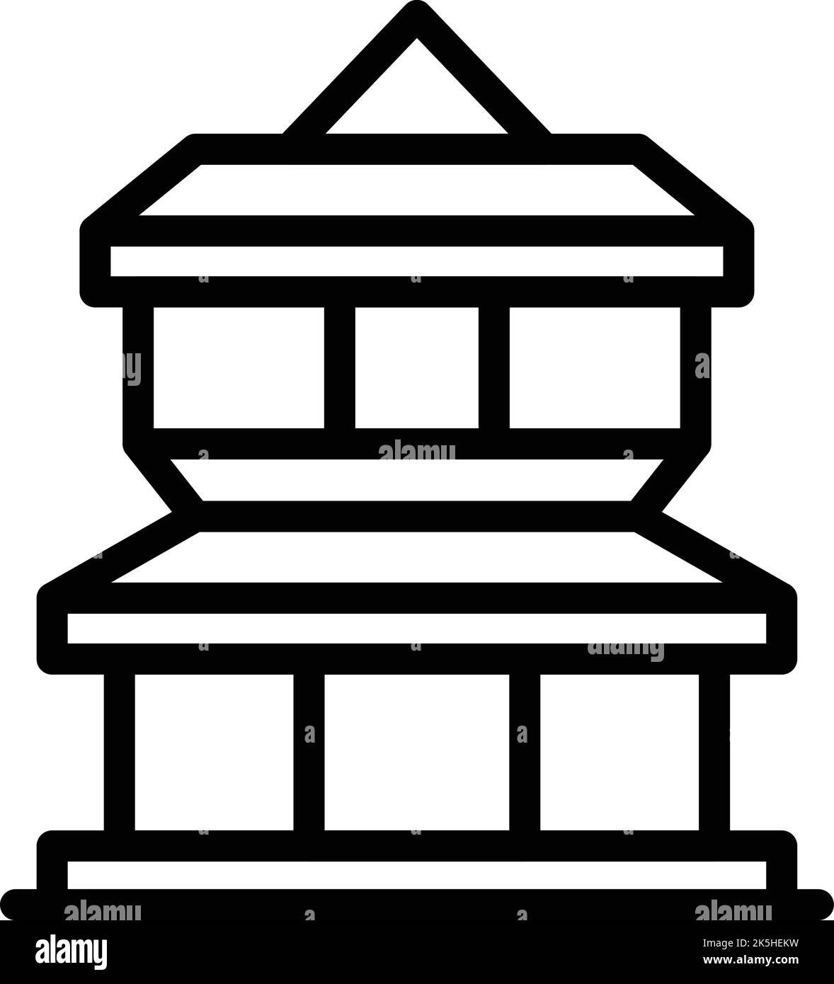 Skyline temple icon outline vector. Travel nepal. Old building Stock Vector