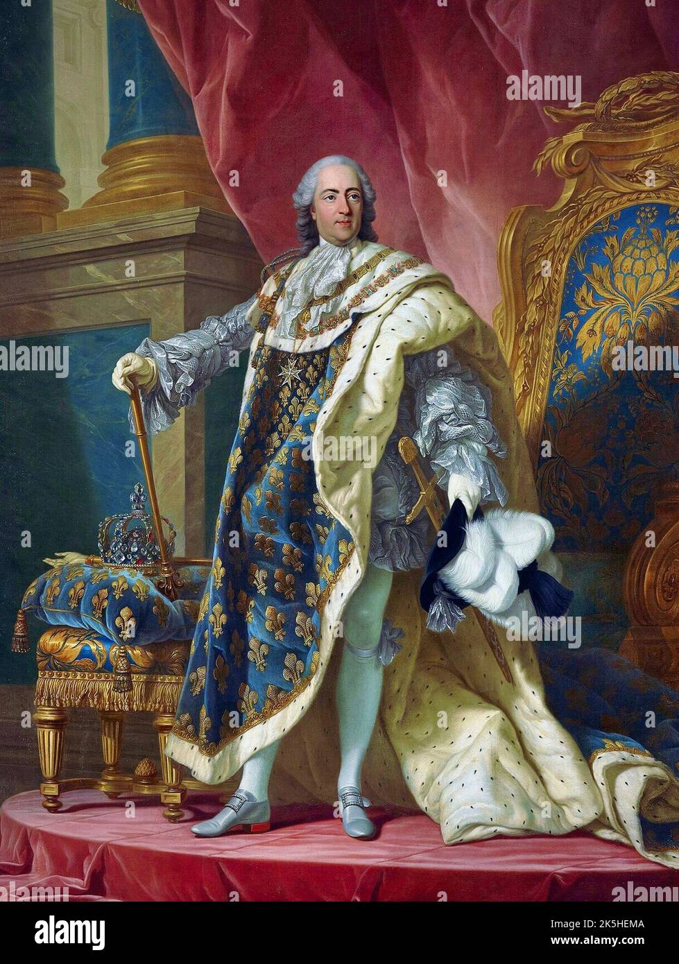 Louis XV (1710 – 1774), known as Louis the Well-Beloved. King of France from 1 September 1715 until 1774. Stock Photo