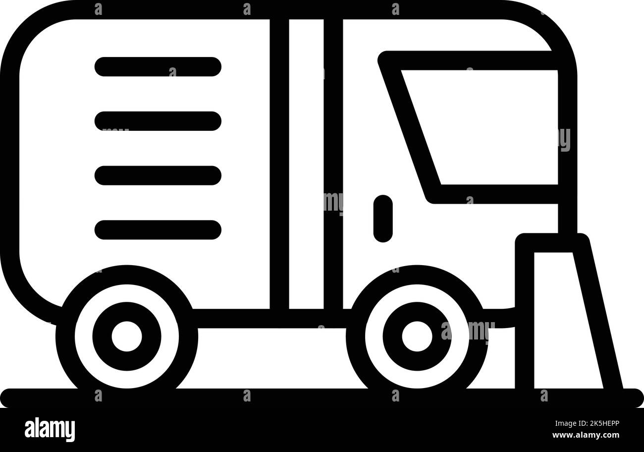 Machine sweeper icon outline vector. Street truck. Road cleaning Stock