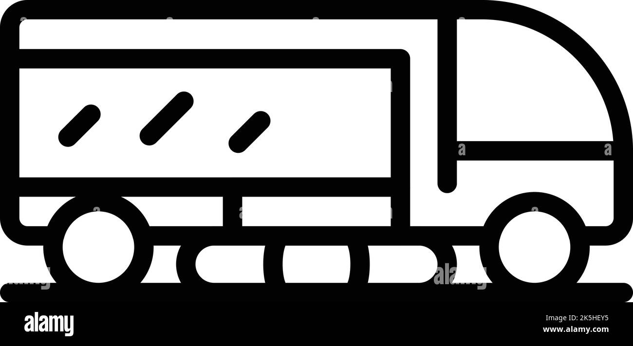 Road sweeper icon outline vector. Street truck. Cleaner machine Stock ...