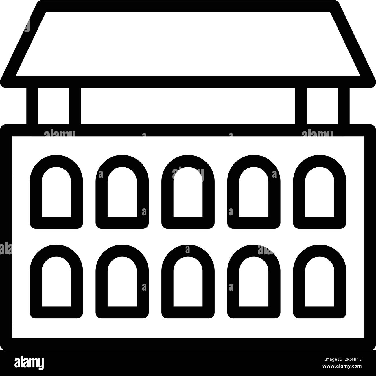 Big building icon outline vector. Africa travel. Card business Stock ...