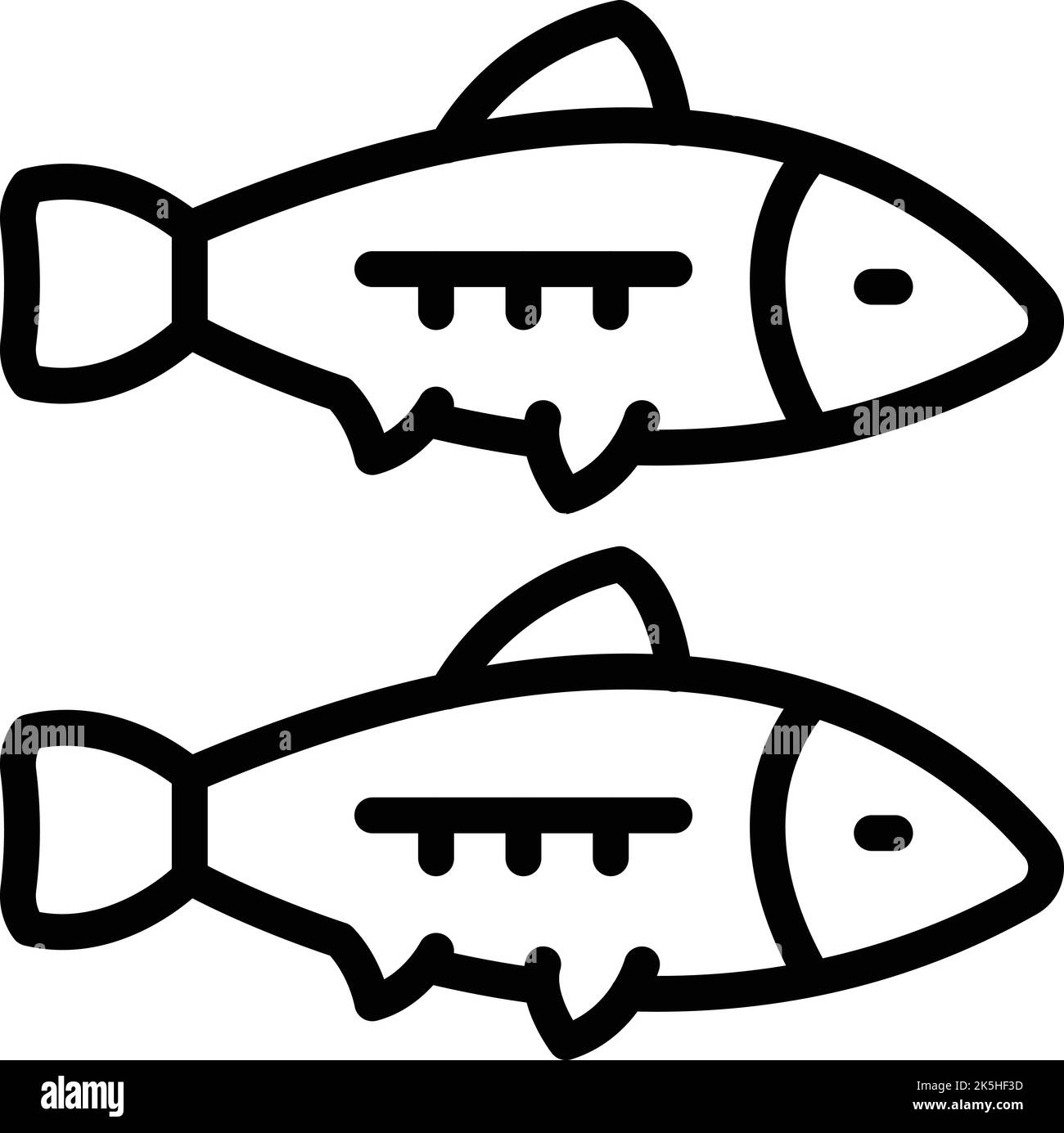 Sardine fish icon outline vector. Oil food. Ocean can Stock Vector