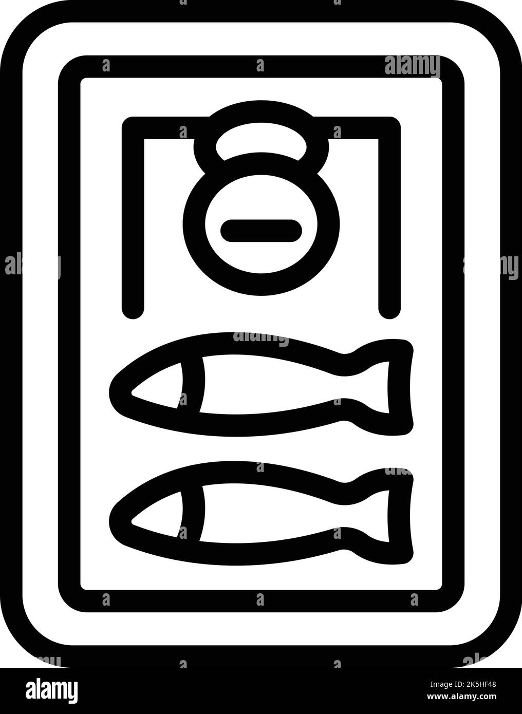 Fish can icon outline vector. Sardine herring. Oil food Stock Vector