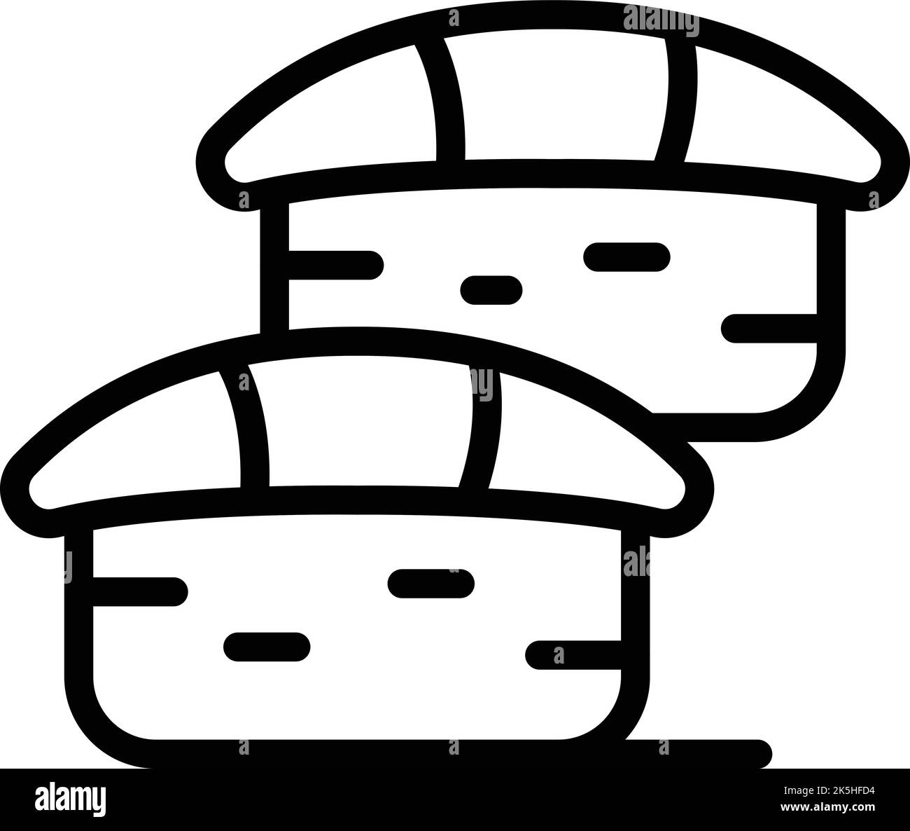 Fish meat sushi icon outline vector. Japan food. Chinese food Stock