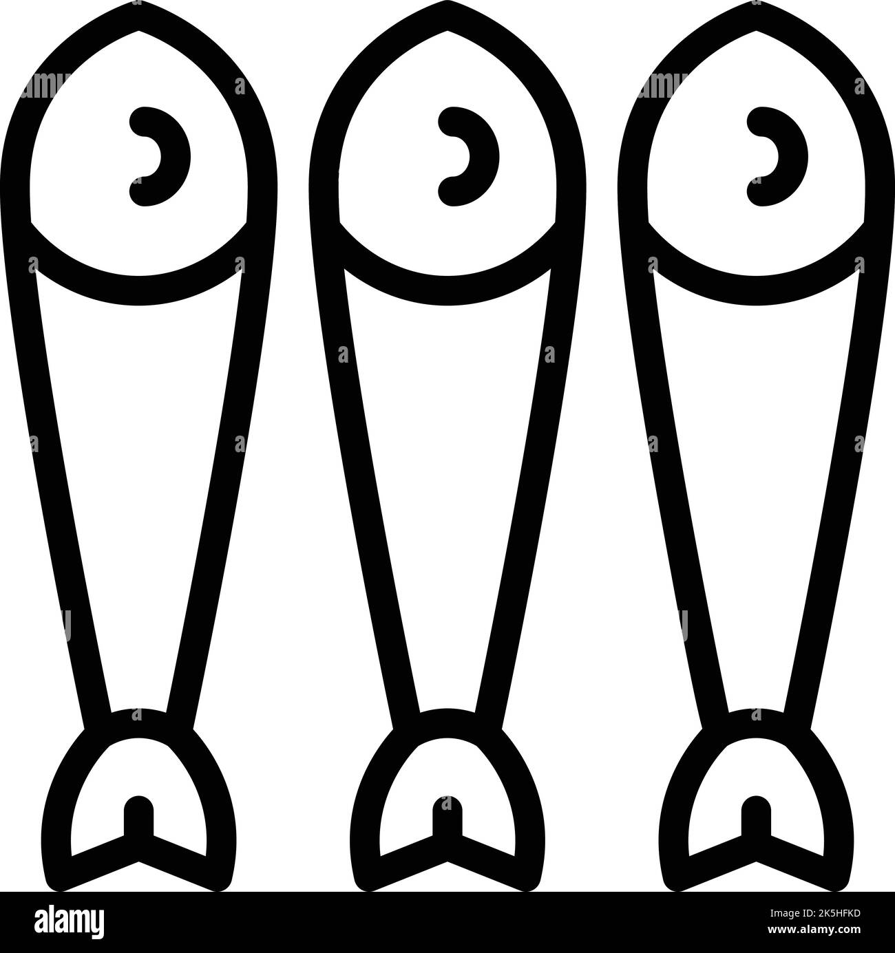 Dry fish icon outline vector. Sardine herring. Ocean fish Stock Vector