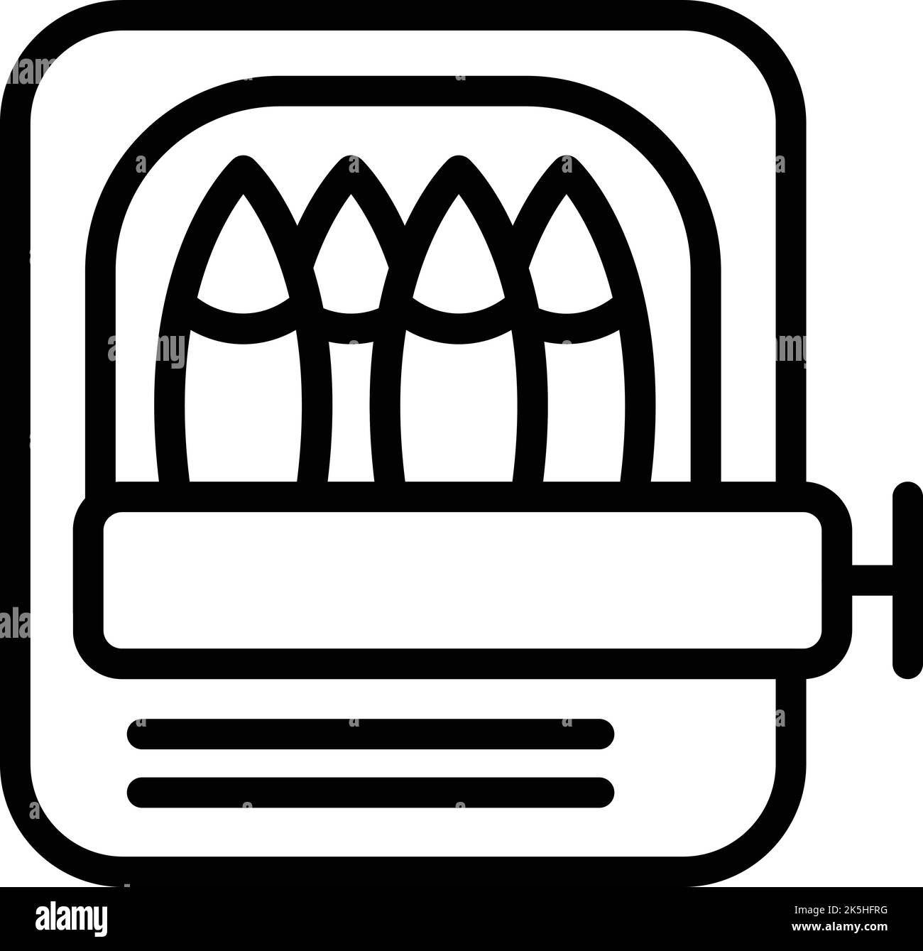 Fish box icon outline vector. Sardine oil. Canned marine Stock Vector
